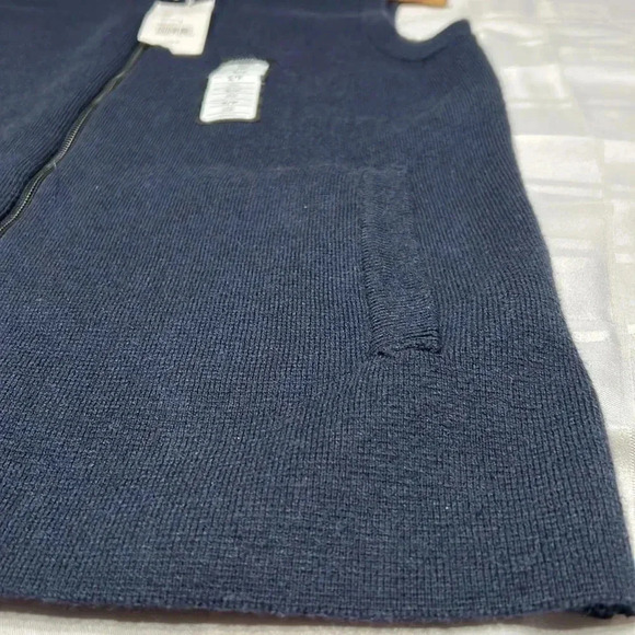 Y2K  vtg NWT LOUIS RAPHAEL vest ,men SM,blue wool blend vest,front zip.EC - Picture 12 of 12